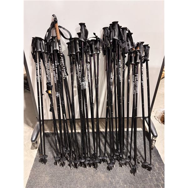 **USED** LOT OF 20 PAIRS OF VAN BERGEN ASSORTED SKI POLES