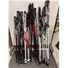 Image 1 : **USED** LOT OF 19 PAIRS OF SEVEN PEAKS & ROSSIGNOL ASSORTED SKI POLES