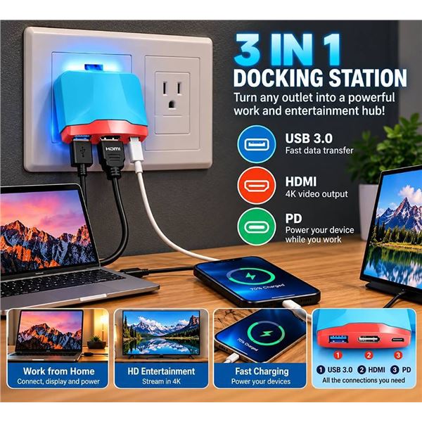 TreasLin CD0303 Switch Power Dock 36W Blue
