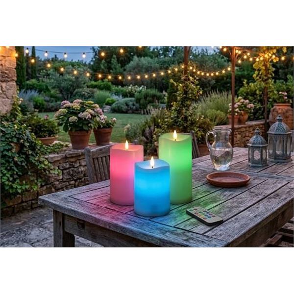Danson Decor LED Outdoor Candles 3 Pack