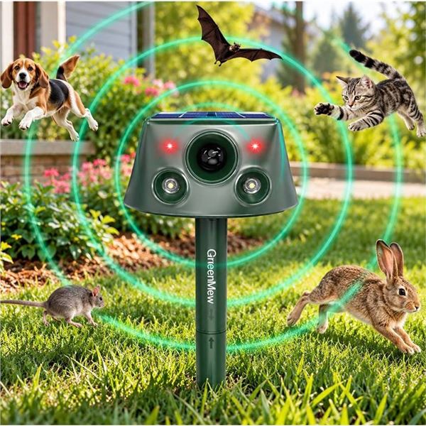 QueenMew Solar Ultrasonic Animal Repeller 360Â°