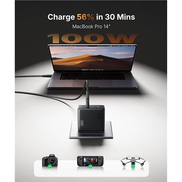 INIU 100W USB-C GaN Charger PowerCube Duo