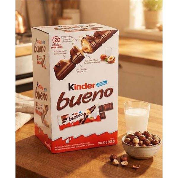 Kinder Bueno 20-Pack Milk Chocolate Bars 860g