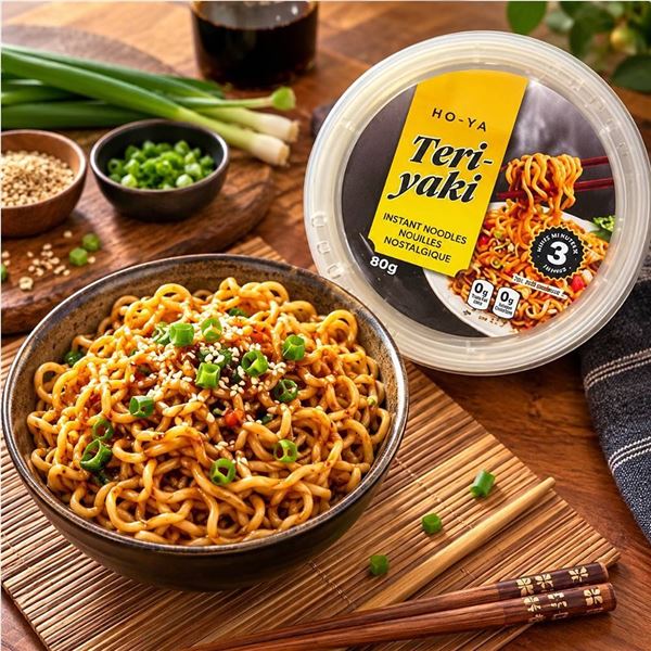HO-YA Teriyaki Instant Noodles 6x80g Bowls