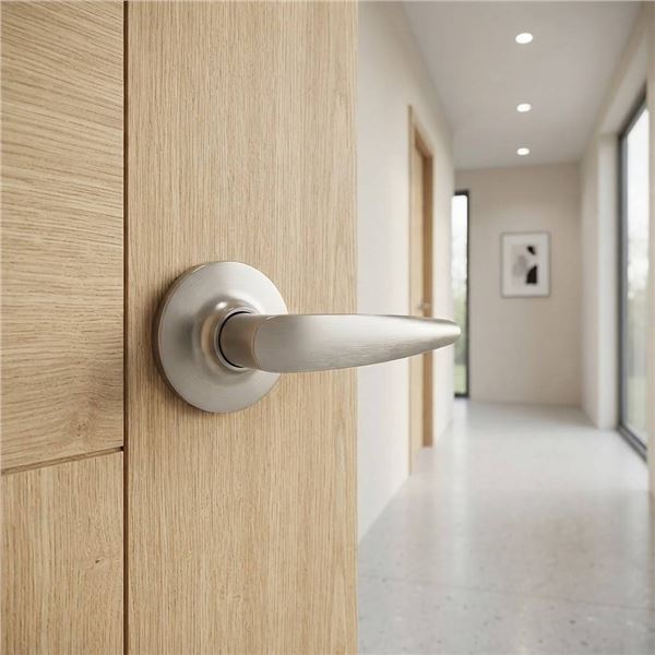 2 Taymor Seville Passage Door Levers, Satin Nickel