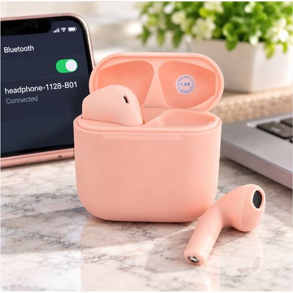 Wireless Earphones with Charging Case Pink