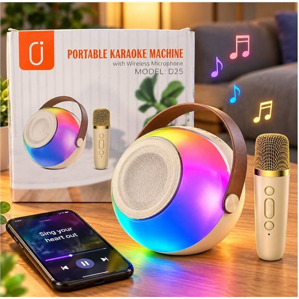 Portable Karaoke Machine D25 with Mic