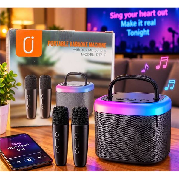 Di17-T Karaoke Machine With Dual Microphones