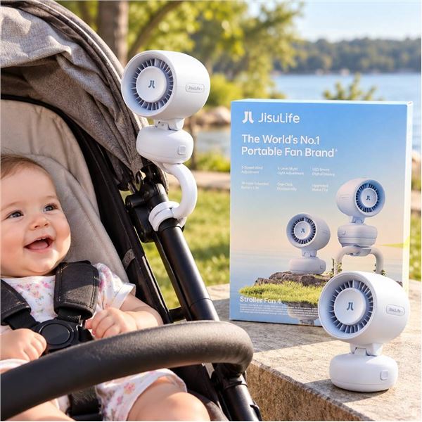 JisuLife Stroller Fan 4 Portable Clip-On Fan