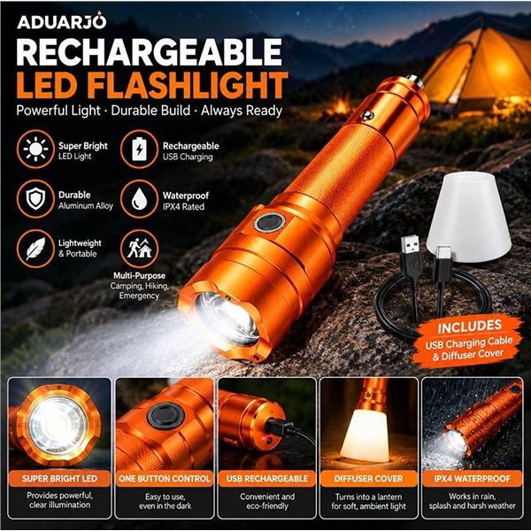 MICOLLE RGBW Rechargeable Flashlight for Car