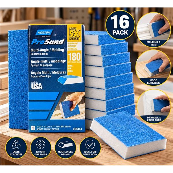 Norton ProSand Molding Sanding Sponge Box 16ct