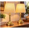Image 1 : 2 pack Cordless Rechargeable Brass Table Lamp
