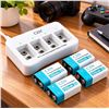 Image 1 : CZVV 9V 4-Slot Charger and 4 Batteries Set