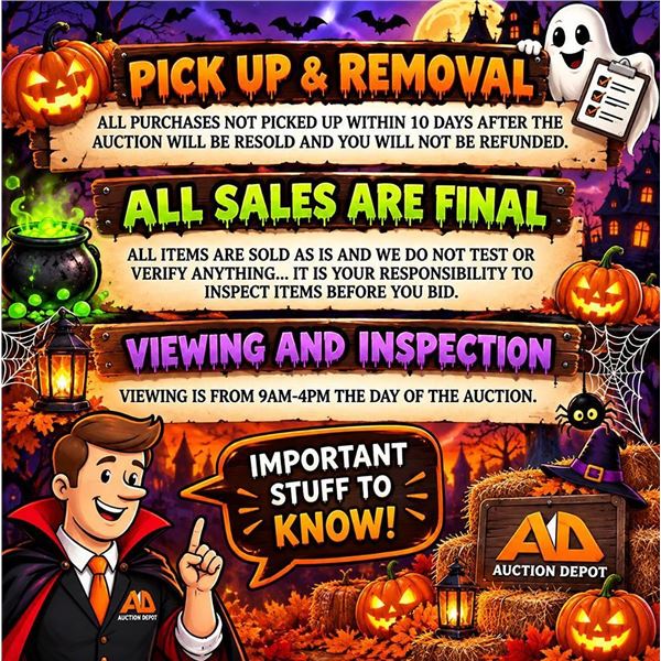 Halloween Auction Information Poster