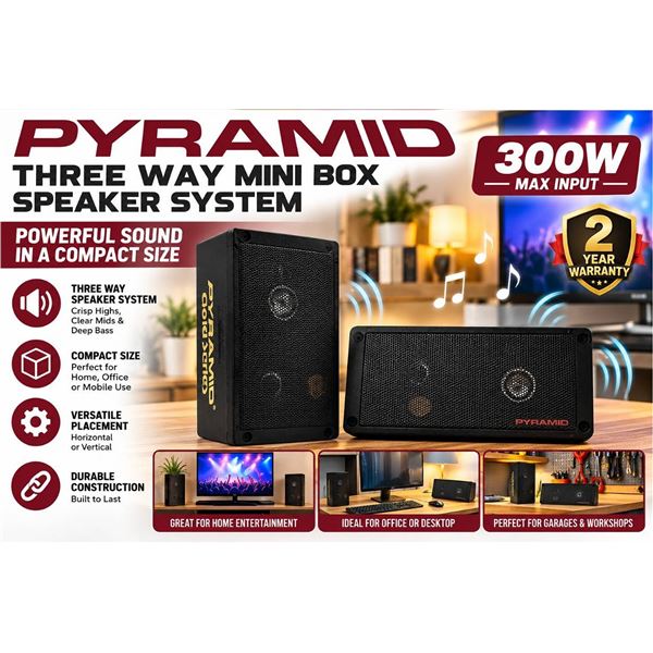 Pyramid 2060 3-Way Mini Box Speaker Pair