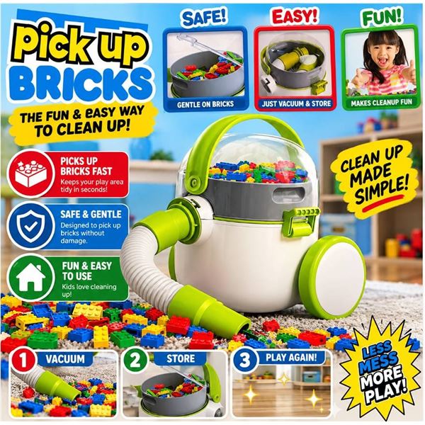 Pick Up Bricks Toy Vacuum Set