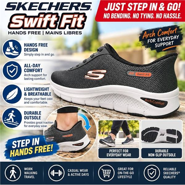 Skechers Swift Fit Grey Shoes Size 12