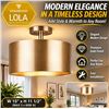 Image 1 : Lola Semi-Flush Light Fixture, 15in, 3x60W