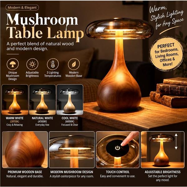YAO YAO Solid Wood Table Lamp, Adjustable