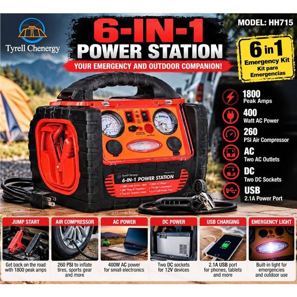 Tyrell Chenergy HH715 6-in-1 Power Station