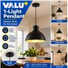 Image 1 : VALU+ 1-Light Pendant Black Finish Light