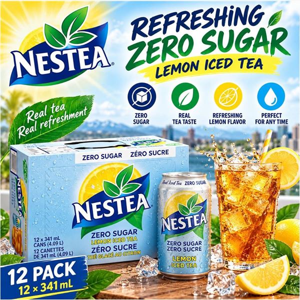 Nestea Zero Sugar Lemon Iced Tea 12x341mL