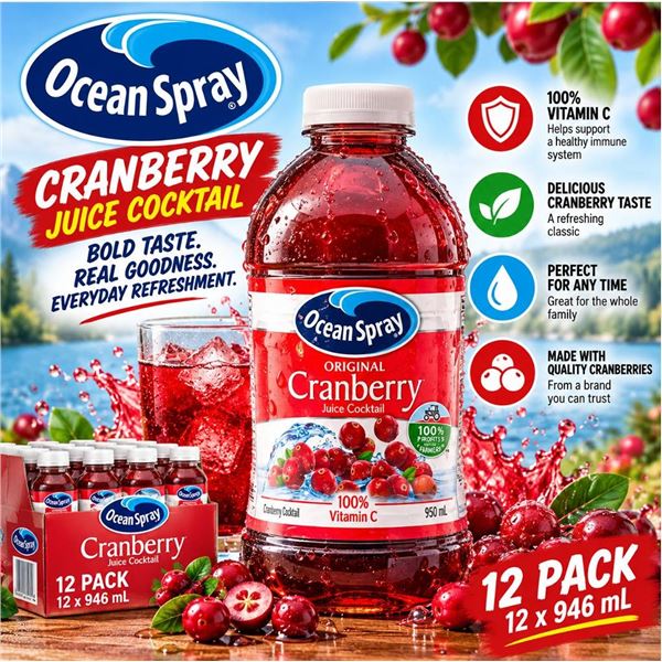 Ocean Spray Cranberry Juice 12 x 946ml