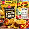 Image 1 : Western Family Yellow Corn Large Rounds Chips 300g x 12