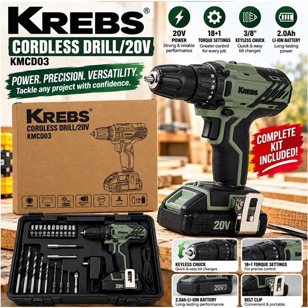 Krebs KMCD03 20V Cordless Drill