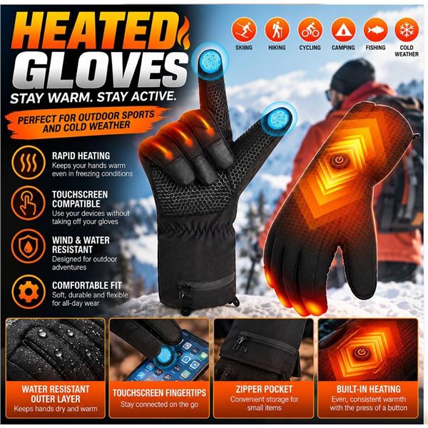 Hinsole Heated Gloves Outdoor Sports Black L
