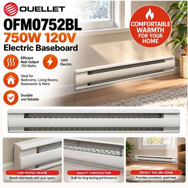 Ouellet OFM0752BL 750W 120V Electric Baseboard