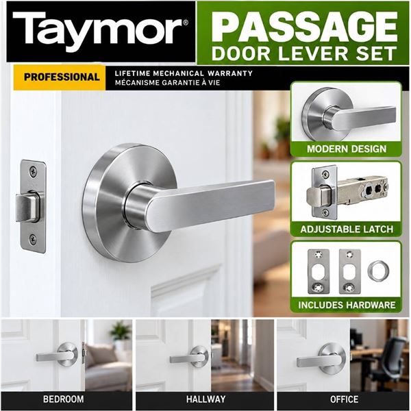 6 Taymor Seville Passage Satin Stainless Levers