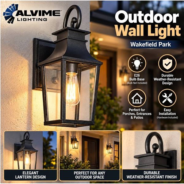 ALVIME Outdoor Wall Light Wakefield Park Black