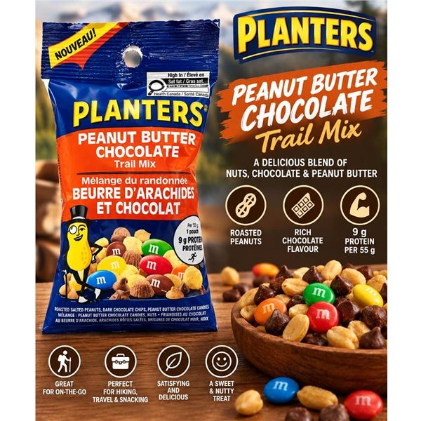 Planters Peanut Butter Chocolate Trail Mix 55g x 36