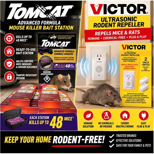 Lot of Tomcat Bait Station, Victor Repeller, Ant Traps