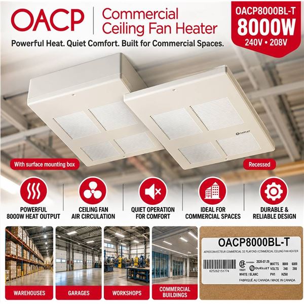 Ouellet OACP Commercial Ceiling Fan Heater