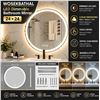 Image 1 : WOSEKBATHAL LED Dimmable Bathroom Mirror 24x24