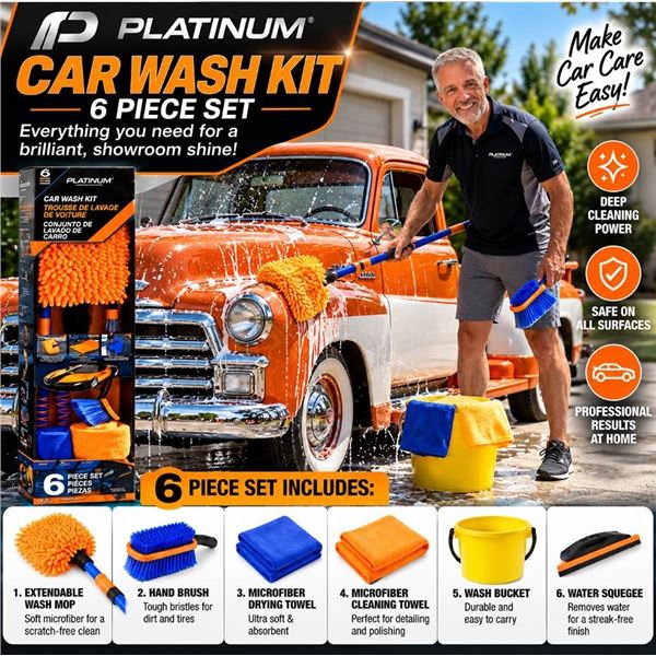 Platinum Car Wash Kit 6 Piece Set