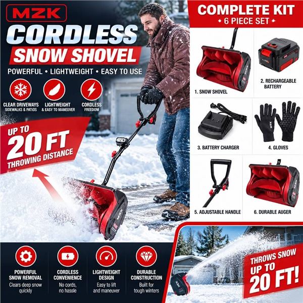 MZK Cordless Snow Shovel With Charger