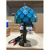 Image 2 : Blue Stained Glass Accent Lamp, 14 Inch