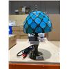 Image 4 : Blue Stained Glass Accent Lamp, 14 Inch