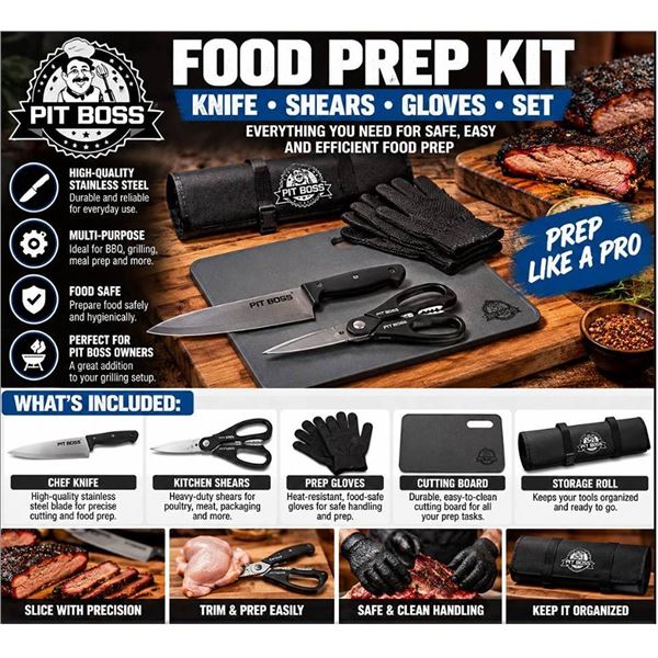 Pit Boss Food Prep Kit with Tools & Gloves