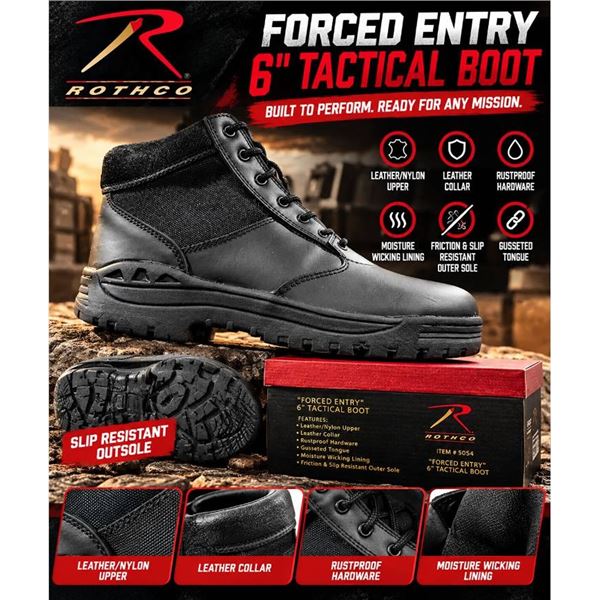 Rothco Forced Entry 6" Tactical Boot Size 9