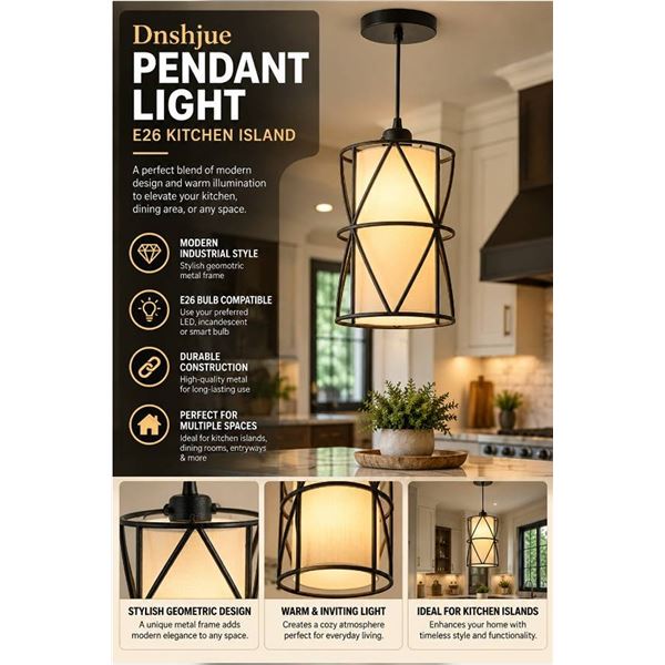 Dnshjue Pendant Light E26 Kitchen Island