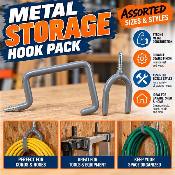 Metal Storage Hook Mixed lot of sizes and styles