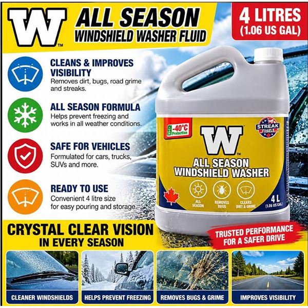 Blue Bomber Windshield Washer 3.78L x4 Case
