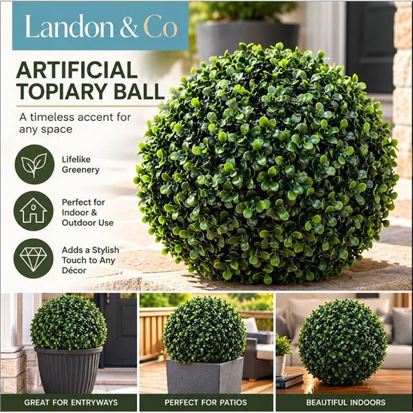 Landon & Co. Artificial Topiary Ball 15 in