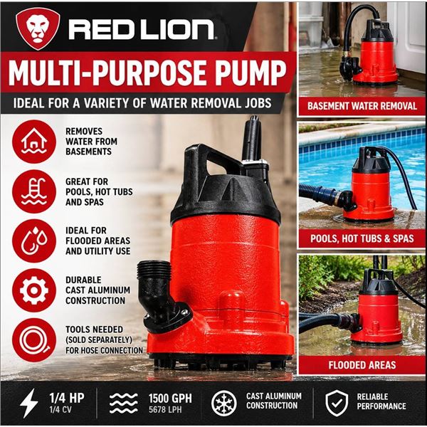 Red Lion RL25U Multi-Purpose Pump, 1/4 HP