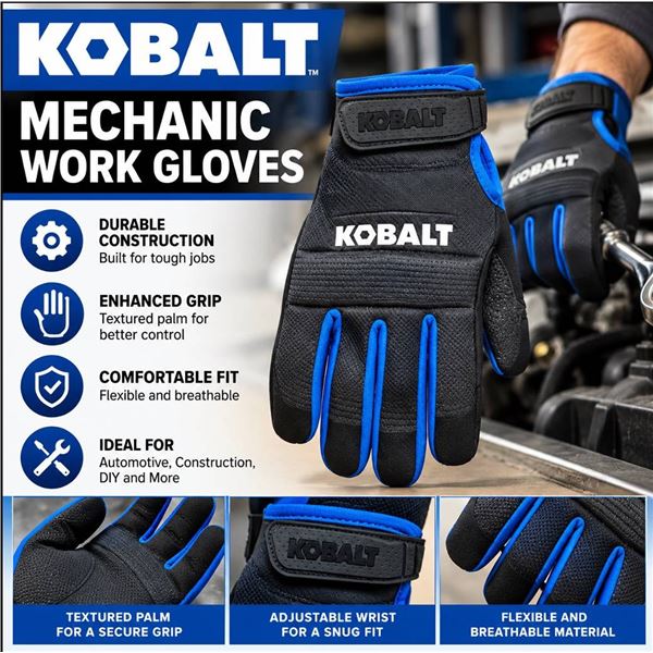 Kobalt Work Gloves Lot of 3 Pairs Size M/M