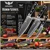 Image 1 : Haugo Ronin Series Damascus Knife 3 Pc Set
